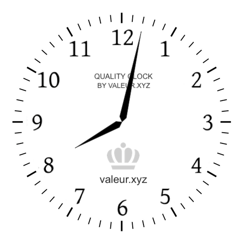 Analog clock showing the time 8:02 PM