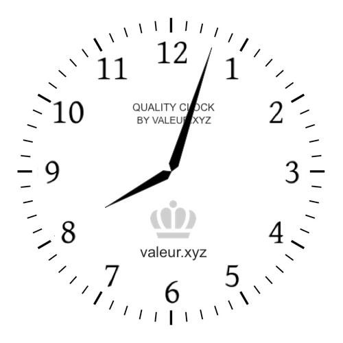 8:03 AM on an analog clock (Eight-oh-three AM) Analog clock showing the time 8:03 AM