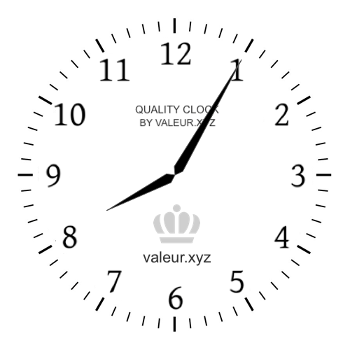 Analog clock showing the time 8:05 AM