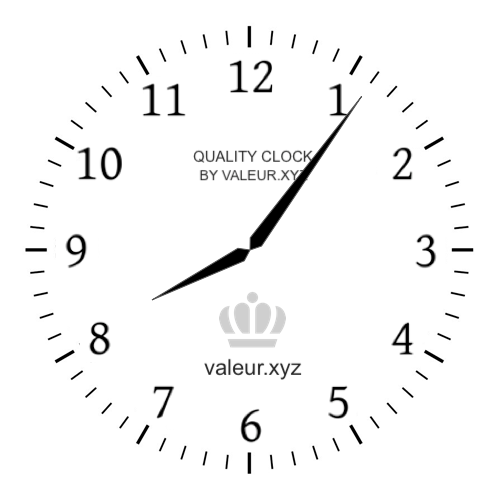 Analog clock showing the time 8:06 AM