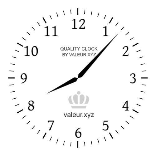 Analog clock showing the time 8:07 AM