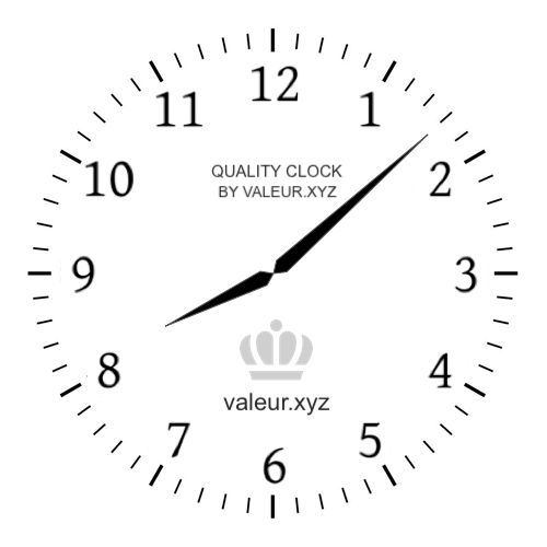 8:08 AM on an analog clock (Eight-oh-eight AM) Analog clock showing the time 8:08 AM