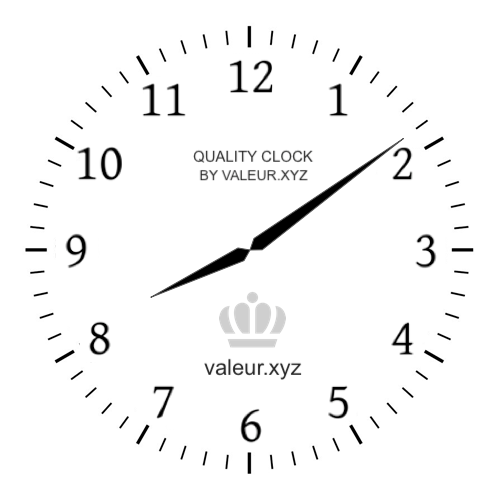 Analog clock showing the time 8:09 AM