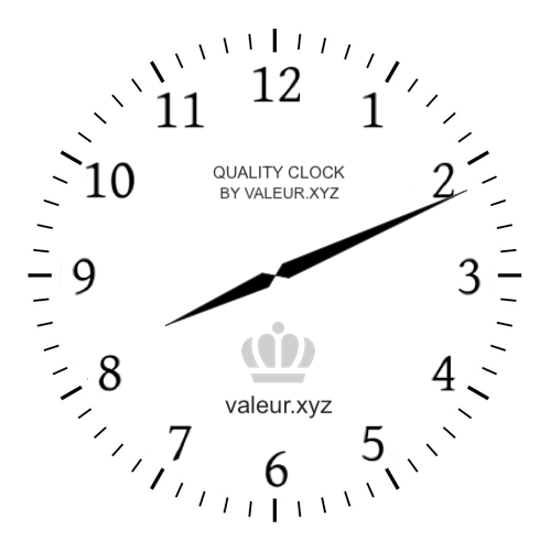Analog clock showing the time 8:11 AM