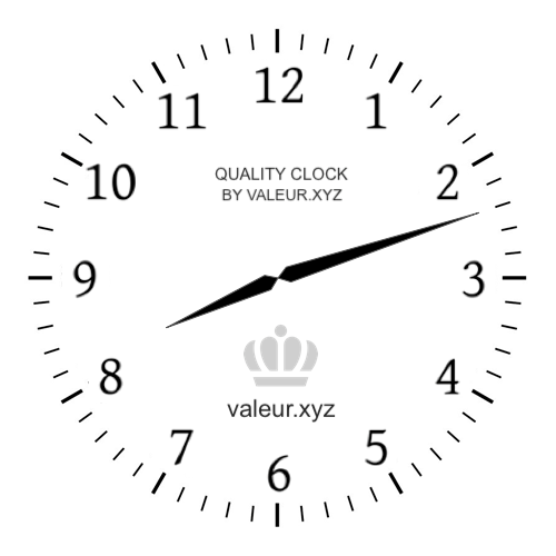 Analog clock showing the time 8:12 AM