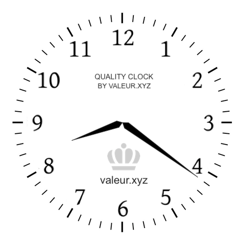 8:21 AM on an analog clock (Eight-twenty-one AM) Analog clock showing the time 8:21 AM