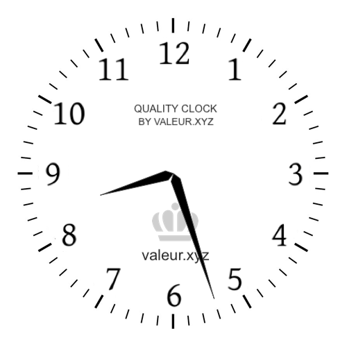 Analog clock showing the time 8:27 AM