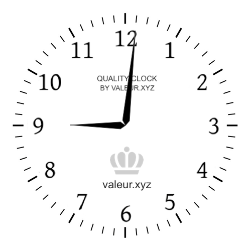 9:01 AM on an analog clock (Nine-oh-one AM) Analog clock showing the time 9:01 AM
