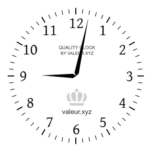 9:02 AM on an analog clock (Nine-oh-two AM) Analog clock showing the time 9:02 AM