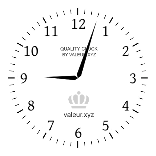 Analog clock showing the time 9:03 AM