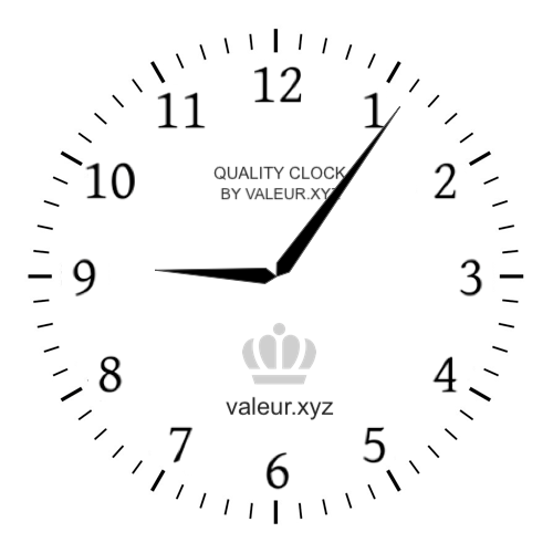 Analog clock showing the time 9:06 AM