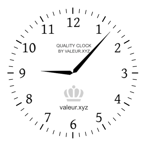 Analog clock showing the time 9:07 AM