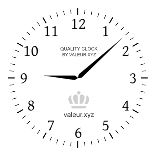 Analog clock showing the time 9:08 AM