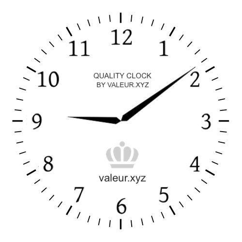 9:09 AM on an analog clock (Nine-oh-nine AM) Analog clock showing the time 9:09 AM