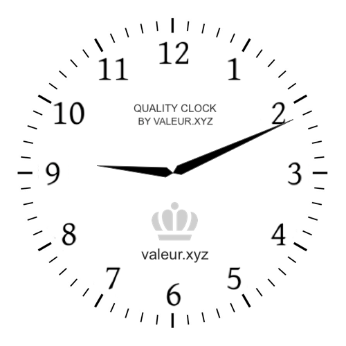 Analog clock showing the time 9:11 AM