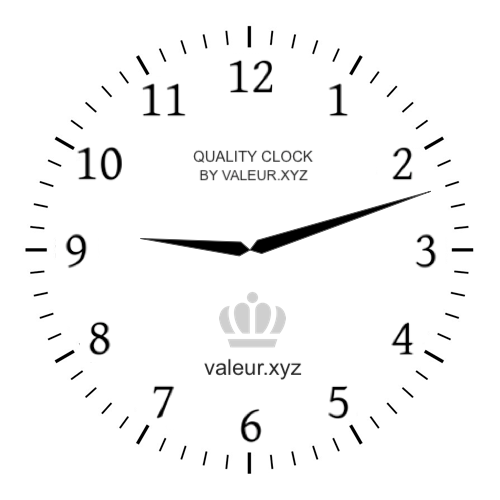 Analog clock showing the time 9:12 AM
