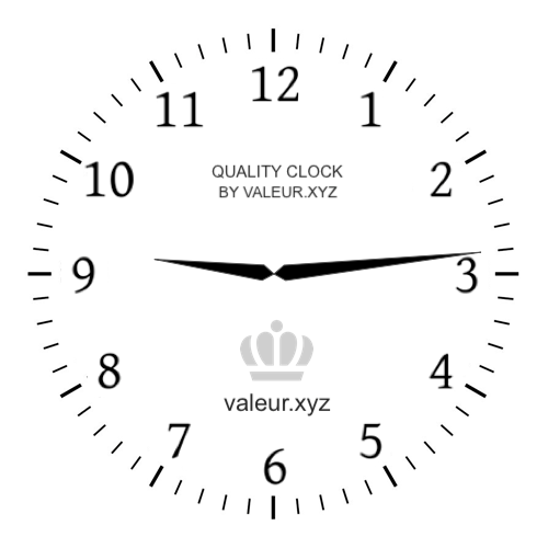 9:14 AM on an analog clock (Nine-fourteen AM) Analog clock showing the time 9:14 AM