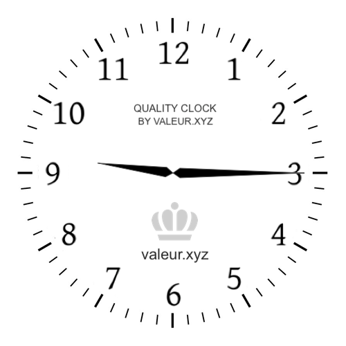 Analog clock showing the time 9:15 AM
