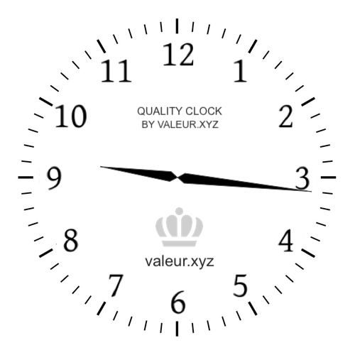 Analog clock showing the time 9:16 AM