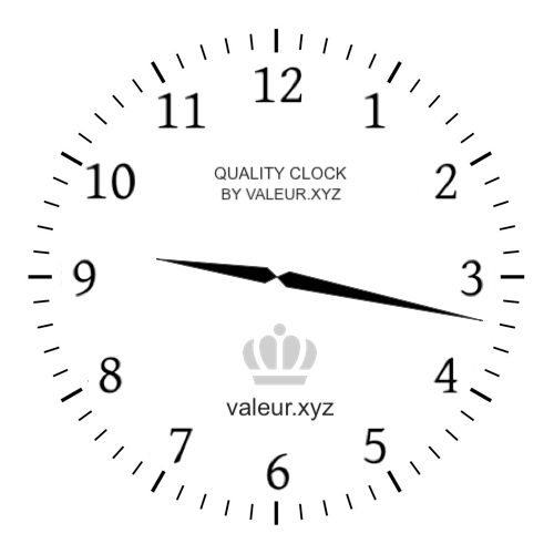 9:17 AM on an analog clock (Nine-seventeen AM) Analog clock showing the time 9:17 AM