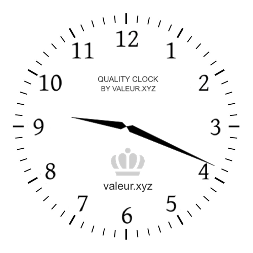 9:19 AM on an analog clock (Nine-nineteen AM) Analog clock showing the time 9:19 AM