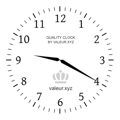 9:20 AM on an analog clock (Nine-twenty AM) Analog clock showing the time 9:20 AM
