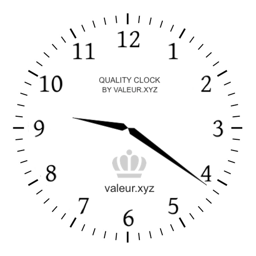 Analog clock showing the time 9:21 AM