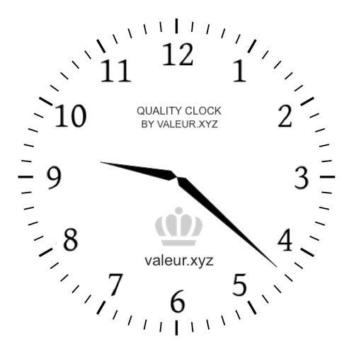 Analog clock showing the time 9:22 AM