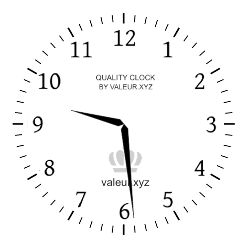 9:29 AM on an analog clock (Nine-twenty-nine AM) Analog clock showing the time 9:29 AM