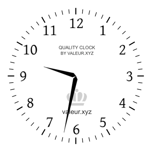Analog clock showing the time 9:32 AM