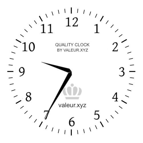 9:35 AM on an analog clock (Nine-thirty-five AM) Analog clock showing the time 9:35 AM