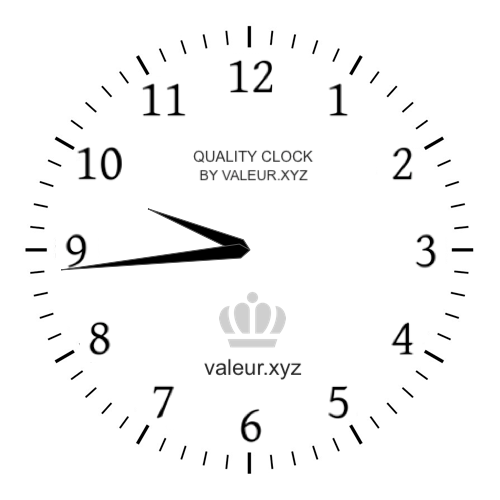 9:44 AM on an analog clock (Nine-forty-four AM) Analog clock showing the time 9:44 AM