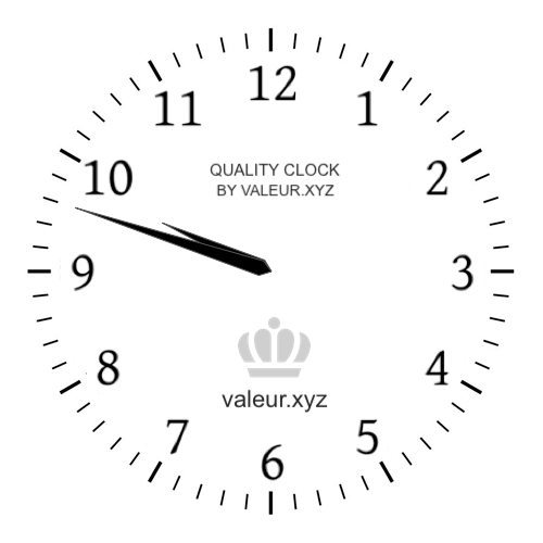 9:48 AM on an analog clock (Nine-forty-eight AM) Analog clock showing the time 9:48 AM