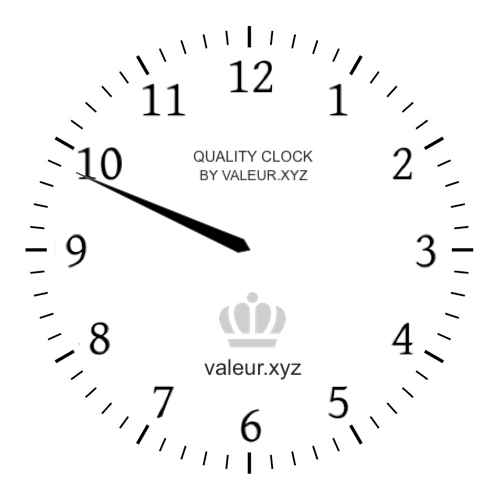 Analog clock showing the time 9:49 AM