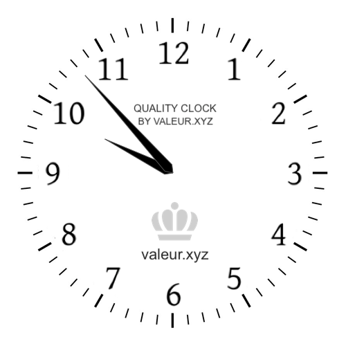 9:53 AM on an analog clock (Nine-fifty-three AM) Analog clock showing the time 9:53 AM