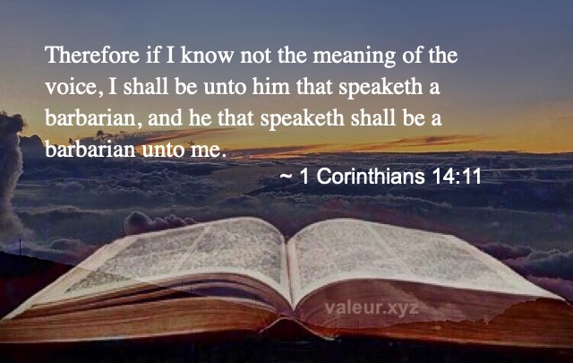 1 Corinthians 14:11