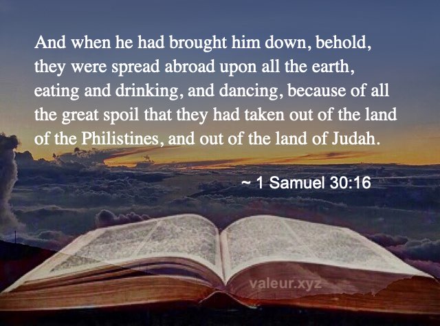 1 Samuel 30:16