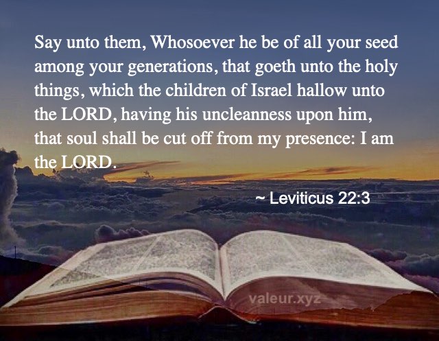 Leviticus 22:3 Leviticus 22:3